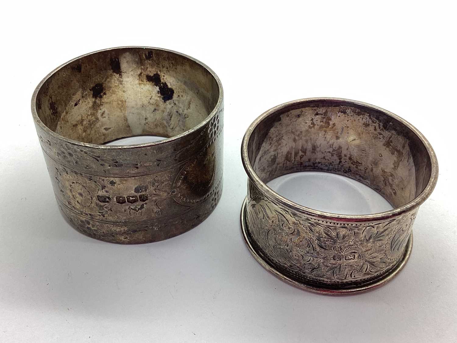 Lot 15 - Two Hallmarked Silver Patterned Napkin Rings,...
