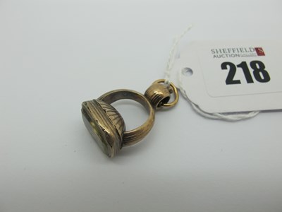 Lot 218 - A XIX Century Inset Seal Fob Pendant, on split...