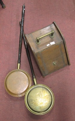 Lot 1164 - A Victorian oak and brass mounted coal scuttle...