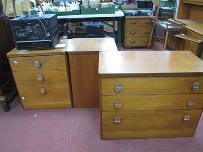 Lot 1555 - Chest of Drawers, bedside chest and a teak...