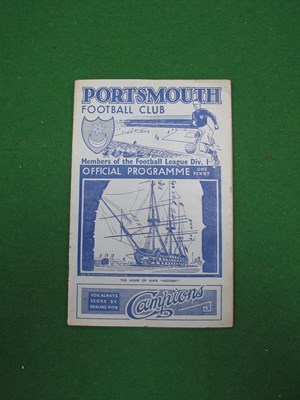 Lot 736 - 1938-9 Portsmouth v. Blackpool Programme,...