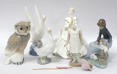 Lot 1333 - Coalport Ladies of Fashion Figurine, Nao owl,...