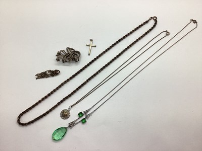 Lot 141 - A Marcasite Set Brooch, of scrolling foliate...