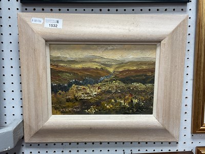 Lot 1532 - R Combes?, Moorland Scene, Impasto oil on...