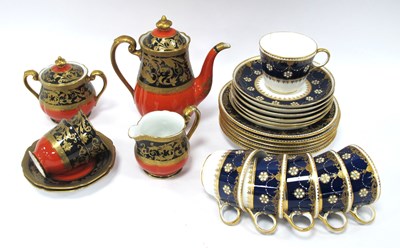 Lot 1252 - Noritake tea for two set decorated with a dark...