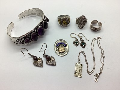 Lot 157 - A Hallmarked Silver Medallion, blue enamel...