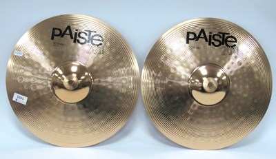 Lot 1423 - A Pair of Paiste 201 Bronze Hi-Hat 14" cymbals....