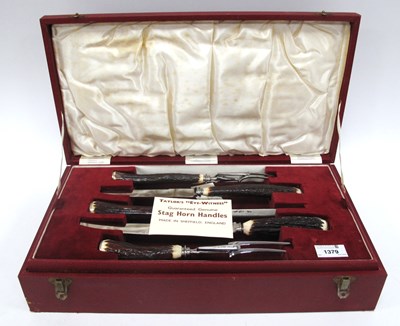 Lot 1379 - Taylor's "Eye-Witness" Stag Horn handles six...