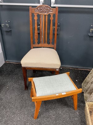 Lot 1616 - A Victorian oak dining chair with patterned...