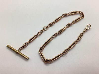 Lot 72 - An Antique Rose Gold Albert Chain, alternate...