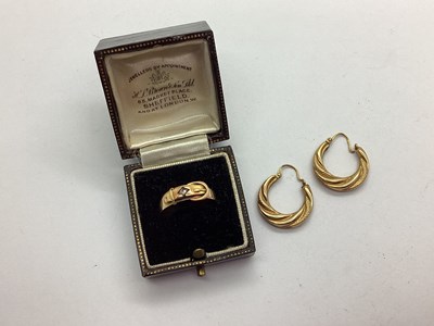 Lot 40 - An Antique Diamond Set Buckle Ring, the old...