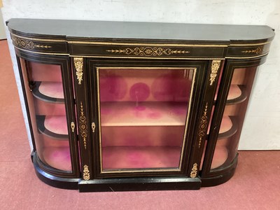 Lot 1539 - A XIX Century Inlaid Ebonised Credenza, with...