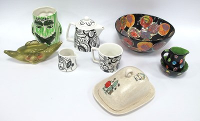 Lot 1198 - Crown Devon Butter Dish, Tahit, three piece...