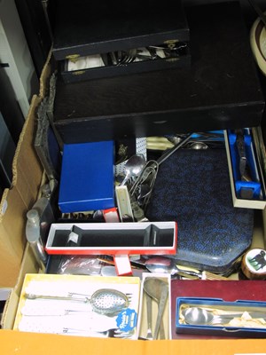 Lot 1087 - Cutlery, Jacoberg canteen, silver handled...