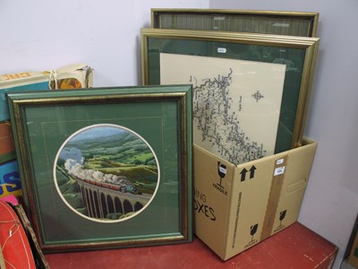 Lot 1054 - Four Large Framed Needleworks, including a...
