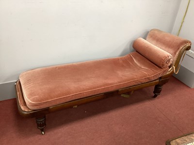 Lot 1538 - A XIX Century Mahogany Chaise Longue, with a...