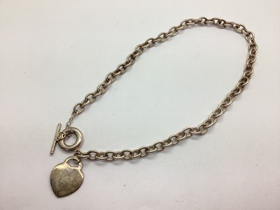 Lot 144 - A Modern Oval Link Necklace, to T-bar clasp,...