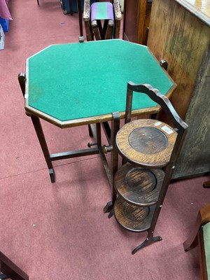 Lot 1630 - Oak Folding Cakestand with three circular...