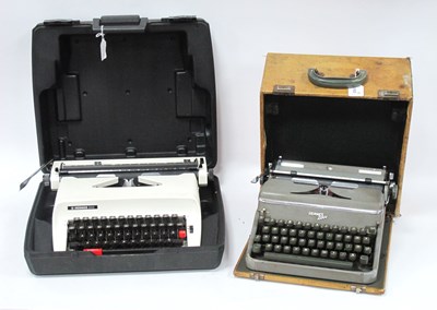 Lot 1503 - Two vintage cased typewriters: Hermes 305 and...