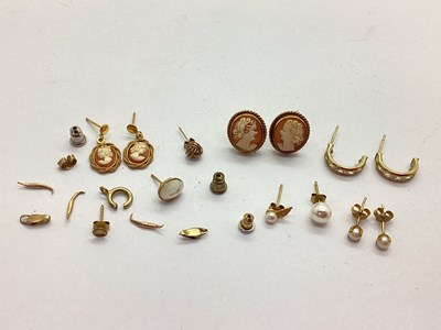 Lot 93 - A Pair of Cameo Earrings, the oval panel...