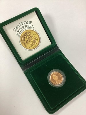 Lot 241 - 1980 Royal Mint Gold Proof Sovereign, cased...