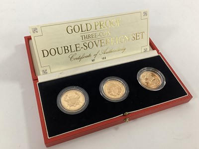 Lot 259 - Royal Mint Gold Proof Double Sovereign Three...