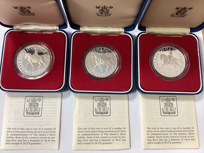 Lot 124 - Three Royal Mint 1977 The Queen's Silver...