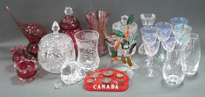 Lot 1245 - Glassware, including cranberry Adrian Sankey...