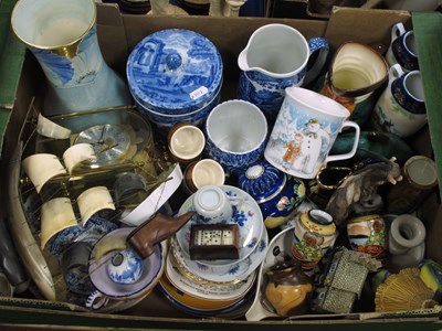 Lot 1111 - Spode “Italian” pattern vases, plate and jug...