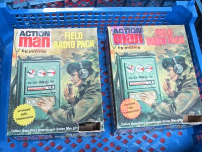 Lot 496 - Two Palitoy Action Man Field Radio Packs, Box...