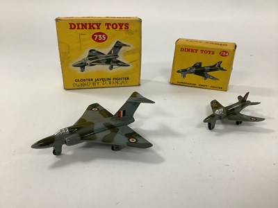 Lot 963 - Two Dinky Aircraft No 734 Supermarine 'Swift'...