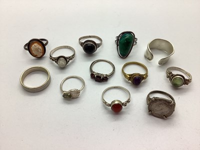 Lot 123 - A Collection of "925" and Other Rings,...