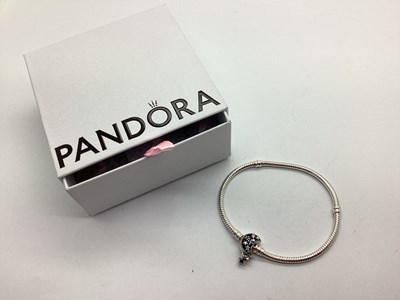 Lot 120 - Pandora Moments; A Sparkling Moon Clasp Snake...