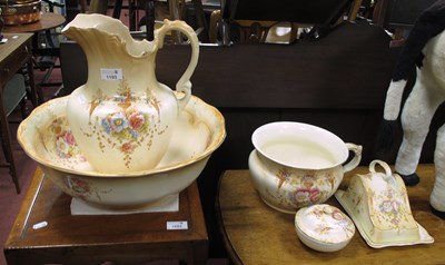 Lot 1193 - Crown Devon Spring Jug, bowl, chamber pot,...