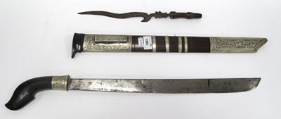 Lot 1366 - Two vintage Indonesian kris knives, the...