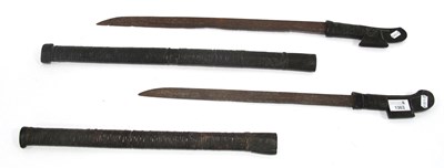 Lot 1363 - Two vintage Indonesian straight kris knives in...
