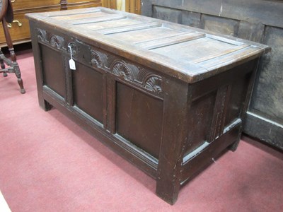 Lot 1567 - A Late XVII Century Joined Oak Coffer, with...