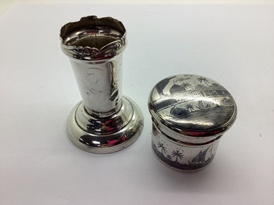 Lot 27 - A Vintage Middle Eastern Niello Trinket Pot,...