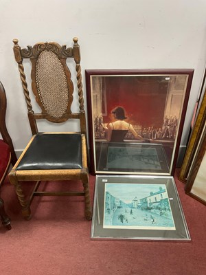 Lot 1512 - Lynch, Lonely Lady at Cocktail Bar, coloured...