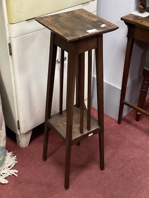Lot 1603 - Early XX Century Oak Plant Table, with square...