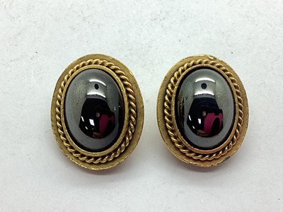 Lot 112 - Yves Saint Laurent; A Pair of Oval Cabochon...
