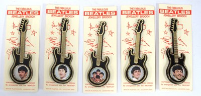 Lot 1335 - The Beatles Guitar Brooches - coloured images...