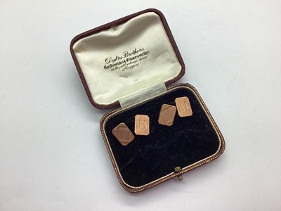 Lot 285 - A Pair of 9ct Rose Gold Cufflinks, the chain...