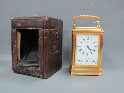 Lot 1474 - A Good Quality Brass Repeating Carriage Clock,...