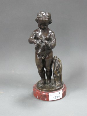 Lot 1224 - A XIX Century Bronze Figure of a Naked Girl...