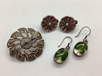 Lot 117 - A Pair of Flowerhead Style Clip-On Earrings,...