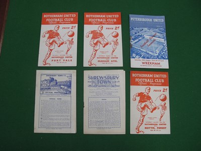 Lot 728 - Rotherham United 1953-4 Programmes v. Oldham,...
