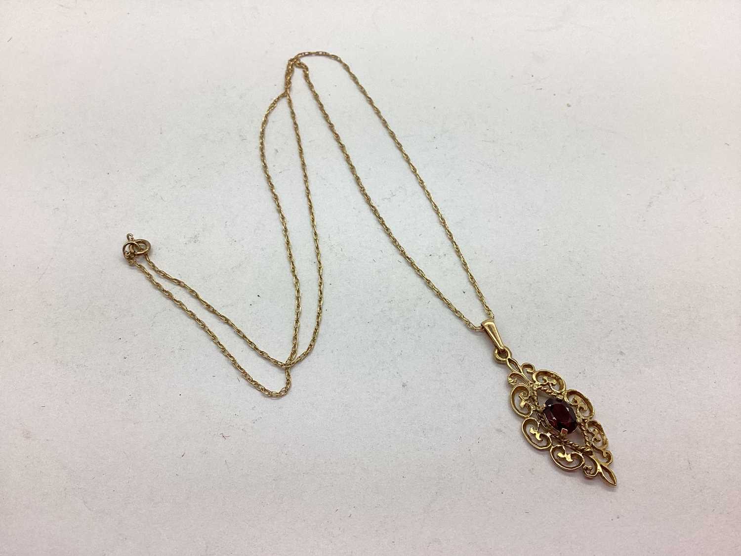 Lot 92 - A 9ct Gold Decorative Openwork Pendant, the...