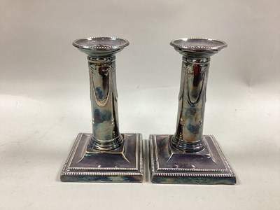 Lot 22 - A Pair of Hallmarked Silver Dwarf Candlesticks,...