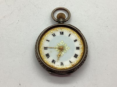 Lot 323 - A Decorative Ladies Fob Watch, the unsigned...